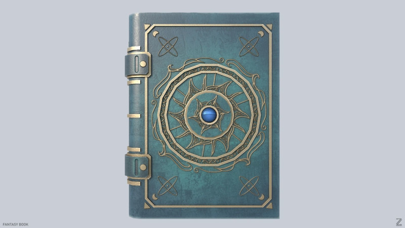 Fantasy book 3D Model .c4d .max .obj .3ds .fbx .stl .blend 