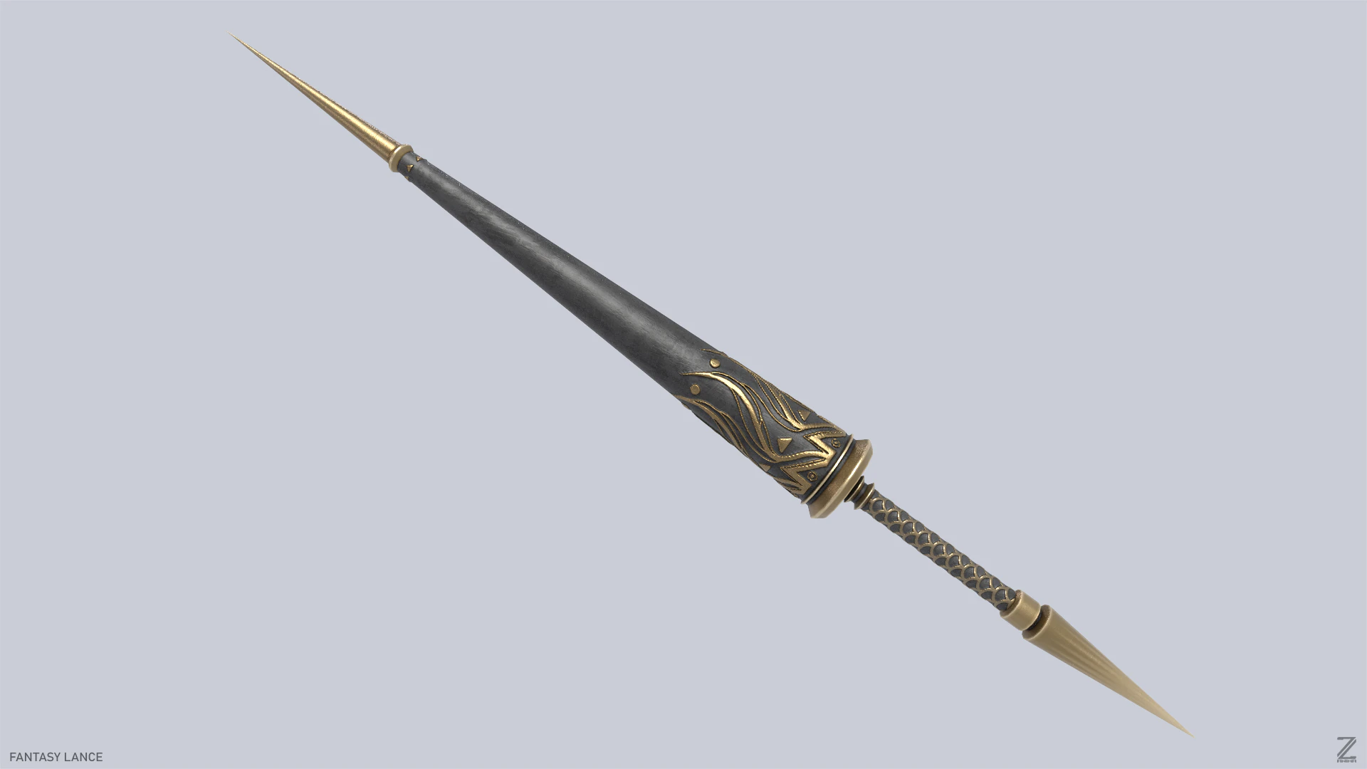 Fantasy lance 3D Model .c4d .max .obj .3ds .fbx .stl .blend 