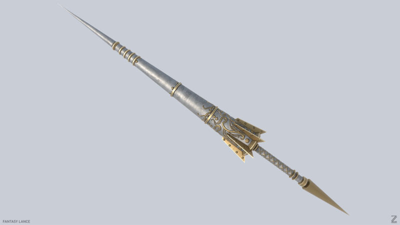 Fantasy lance 3D-Modell .c4d .max .obj .3ds .fbx .stl .blend 