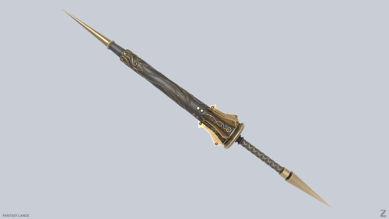 Fantasy lance Modello 3D .c4d .max .obj .3ds .fbx .stl .blend 