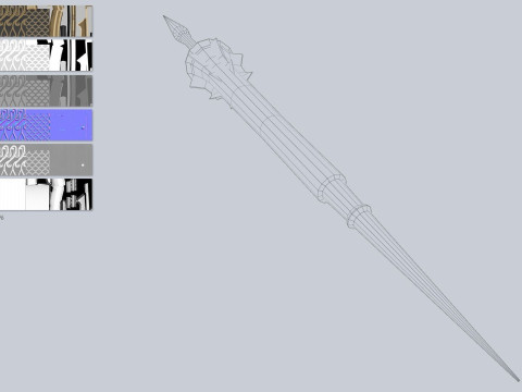 Fantasy lance Modello 3D
