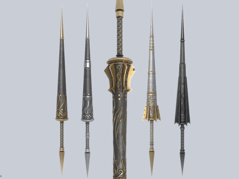 Fantasy lance collection 3D-Modell