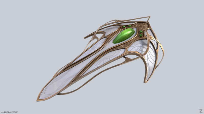 Alien spacecraft 3D 모델 .c4d .max .obj .3ds .fbx .stl .blend 