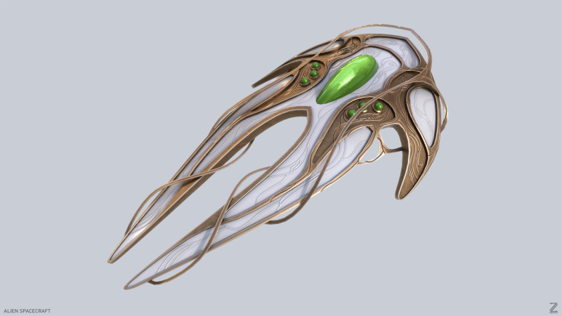 Alien spacecraft 3D 모델 .c4d .max .obj .3ds .fbx .stl .blend 