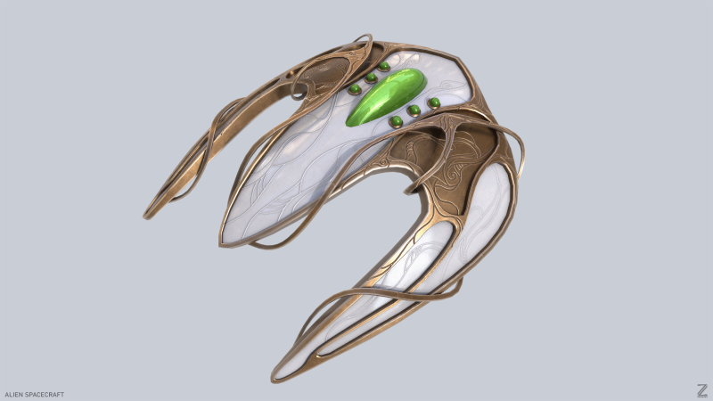 Alien spacecraft 3D Модель .c4d .max .obj .3ds .fbx .stl .blend 