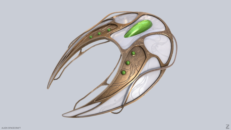 Alien spacecraft Modelo 3D .c4d .max .obj .3ds .fbx .stl .blend 