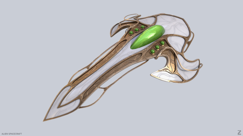 Alien spacecraft 3D Model .c4d .max .obj .3ds .fbx .stl .blend 