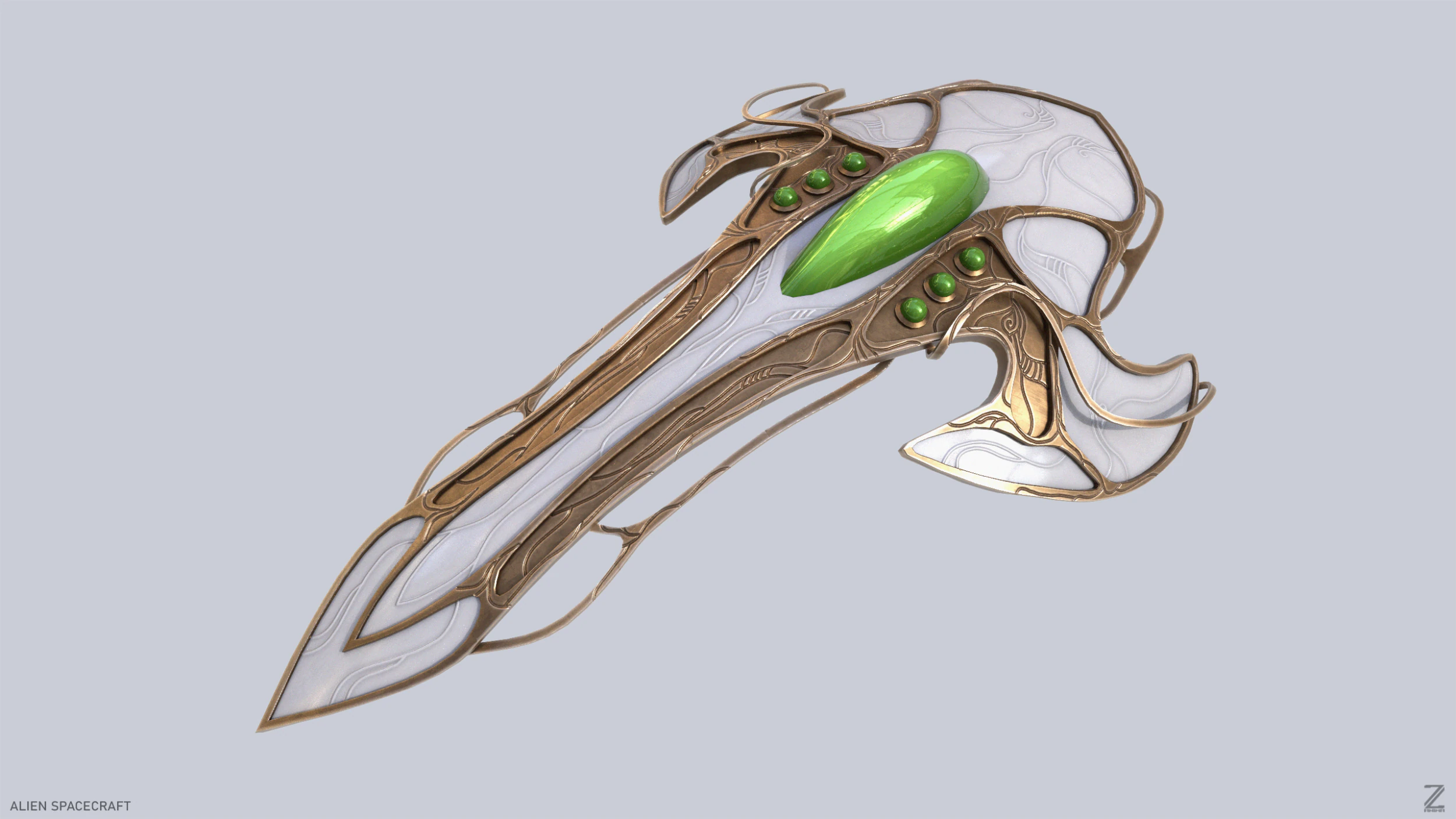 Alien spacecraft 3D Model .c4d .max .obj .3ds .fbx .stl .blend 