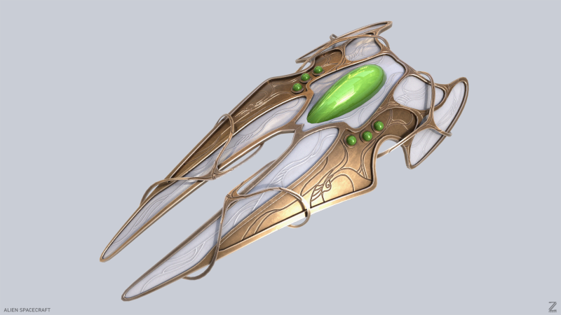 Alien spacecraft 3D 모델 .c4d .max .obj .3ds .fbx .stl .blend 
