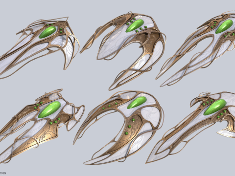 Alien spacecraft collection Modelo 3D