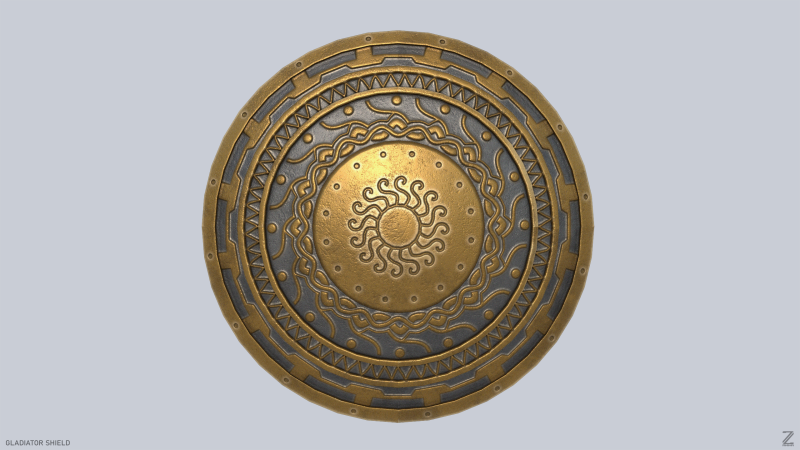 Gladiator shield 3D 모델 .c4d .max .obj .3ds .fbx .stl .blend 