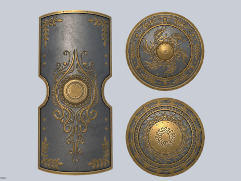 Gladiator shield collection 3D-Modell