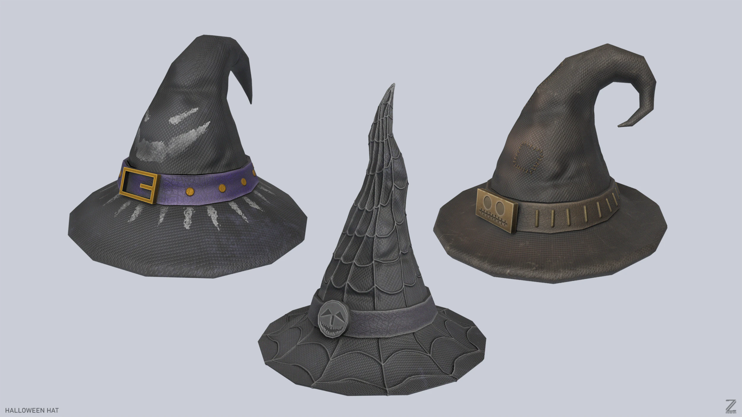 Cole&ccedil;&atilde;o de chap&eacute;us de Halloween Modelo 3D .c4d .max .obj .3ds .fbx .stl .blend 