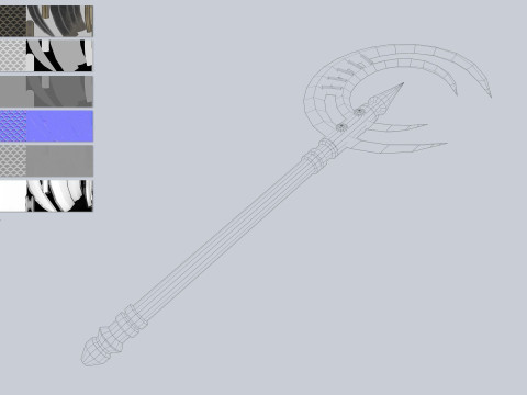 Dark fantasy weapon 3D Model