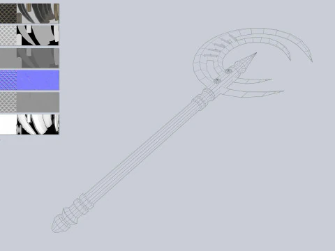 Dark fantasy weapon 3D Model