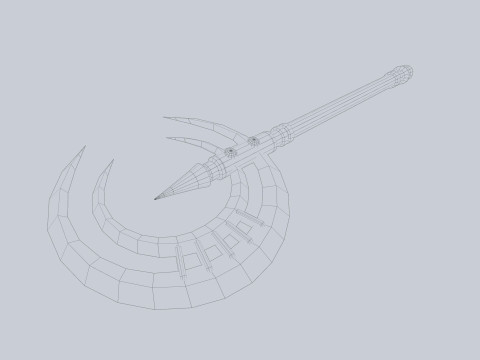 Dark fantasy weapon 3D Model
