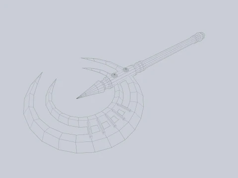 Dark fantasy weapon 3D Model
