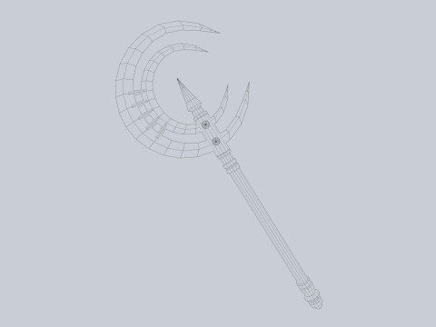 Dark fantasy weapon 3D Model