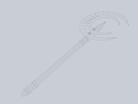 Dark fantasy weapon 3D Model