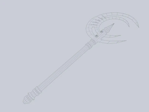 Dark fantasy weapon 3D Model