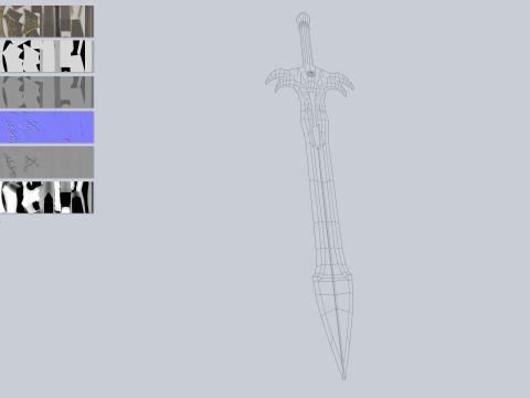 Dark fantasy weapon 3D मॉडल