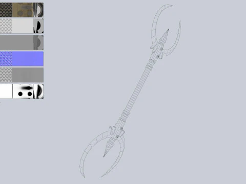 Dark fantasy weapon 3D Model