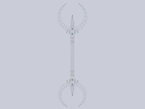 Dark fantasy weapon 3D Model