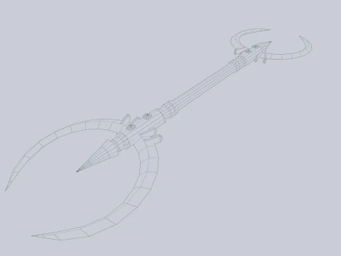 Dark fantasy weapon 3D Model
