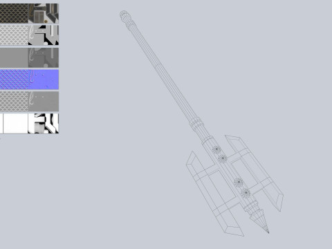 Dark fantasy weapon 3D Model