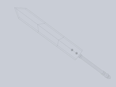 Dark fantasy weapon 3D Model