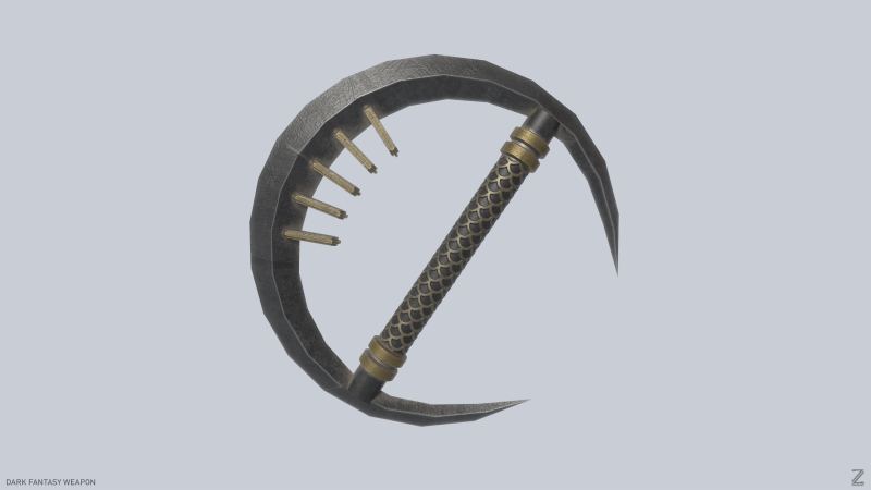 Dark fantasy weapon 3D-Modell .c4d .max .obj .3ds .fbx .stl .blend 