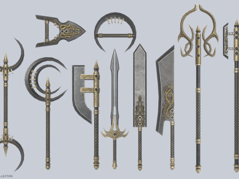 Dark fantasy weapon collection Modelo 3D