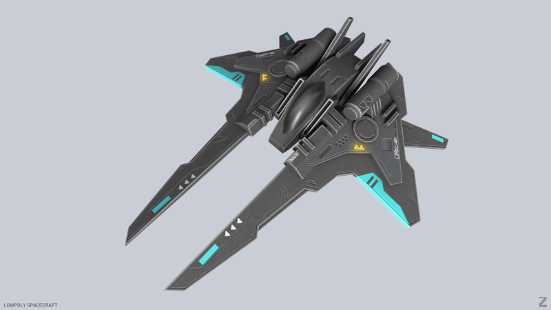 Low poly spacecraft 3D मॉडल .c4d .max .obj .3ds .fbx .stl .blend 