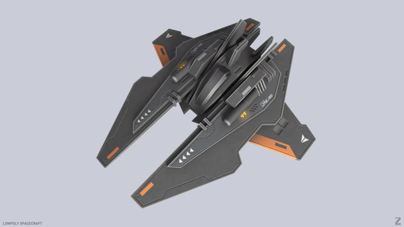 Veicolo spaziale a basso poli Modello 3D .c4d .max .obj .3ds .fbx .stl .blend 