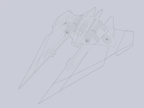 Low poly spacecraft 3D Model