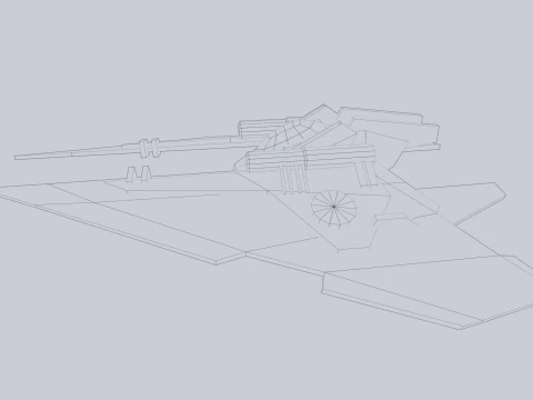 Low poly spacecraft 3D Model