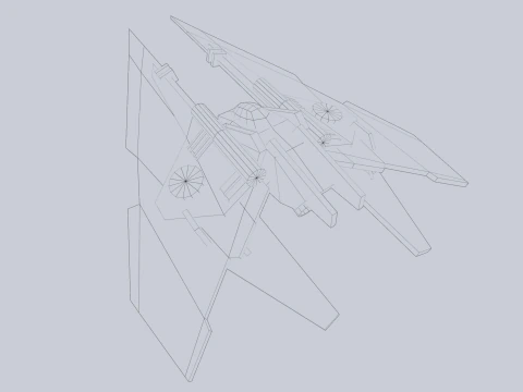 Low poly spacecraft 3D Model