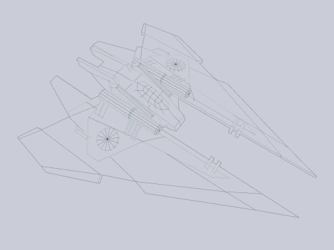 Low poly spacecraft 3D Model