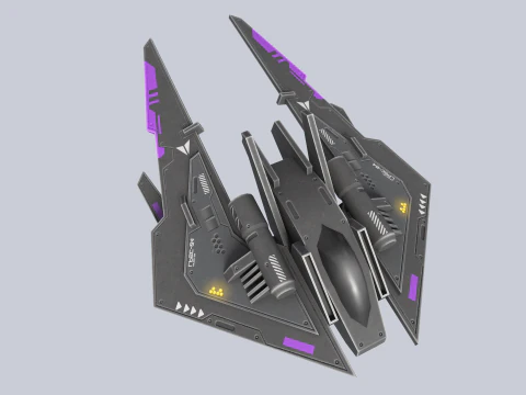 Low poly spacecraft 3D Model