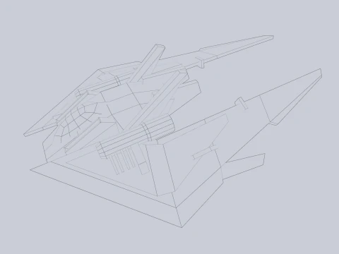 Low poly spacecraft 3D Model