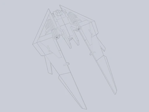 Low poly spacecraft 3D Model