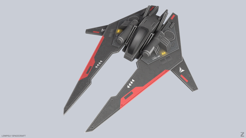 Low poly spacecraft Model 3D .c4d .max .obj .3ds .fbx .stl .blend 