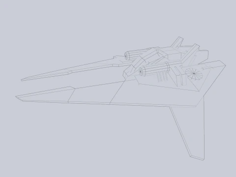 Vaisseau spatial low poly Modèle 3D