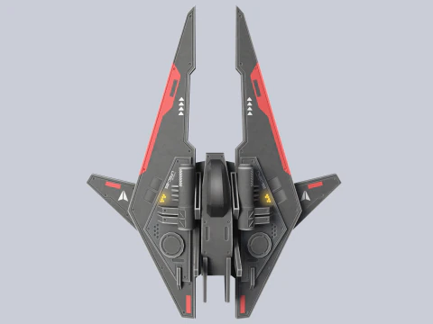 Vaisseau spatial low poly Modèle 3D