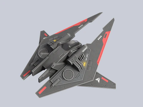 Vaisseau spatial low poly Modèle 3D