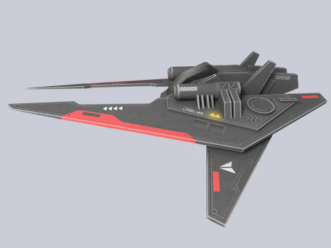 Vaisseau spatial low poly Modèle 3D