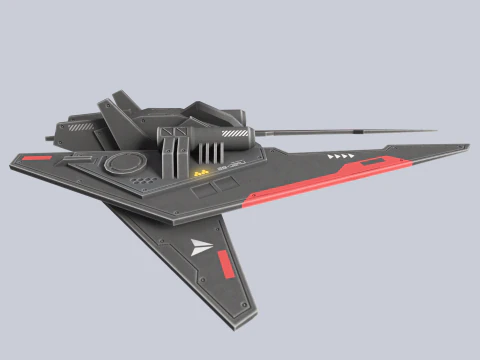 Vaisseau spatial low poly Modèle 3D