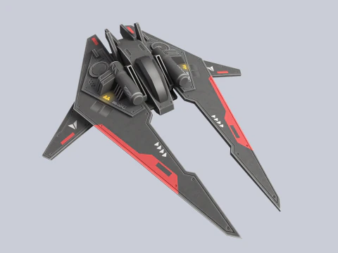 Vaisseau spatial low poly Modèle 3D