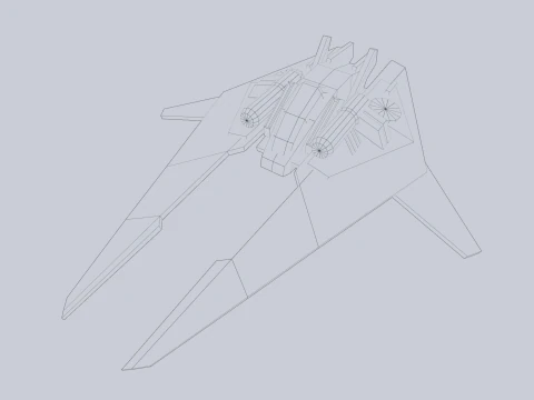 Vaisseau spatial low poly Modèle 3D