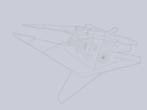 Vaisseau spatial low poly Modèle 3D